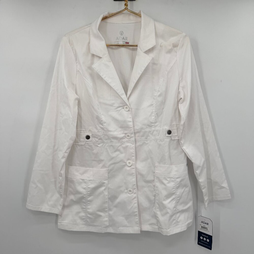 Adar Universal Stretch Women’s White Lab Coat – Size Small